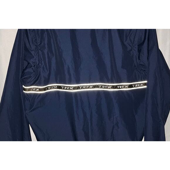 TREK MEN'S BLUE CYCLING WIND BREAKER SIZE XL BLUE FLEECE COLLAR/REFLECTIVE TRIM - Picture 8 of 15